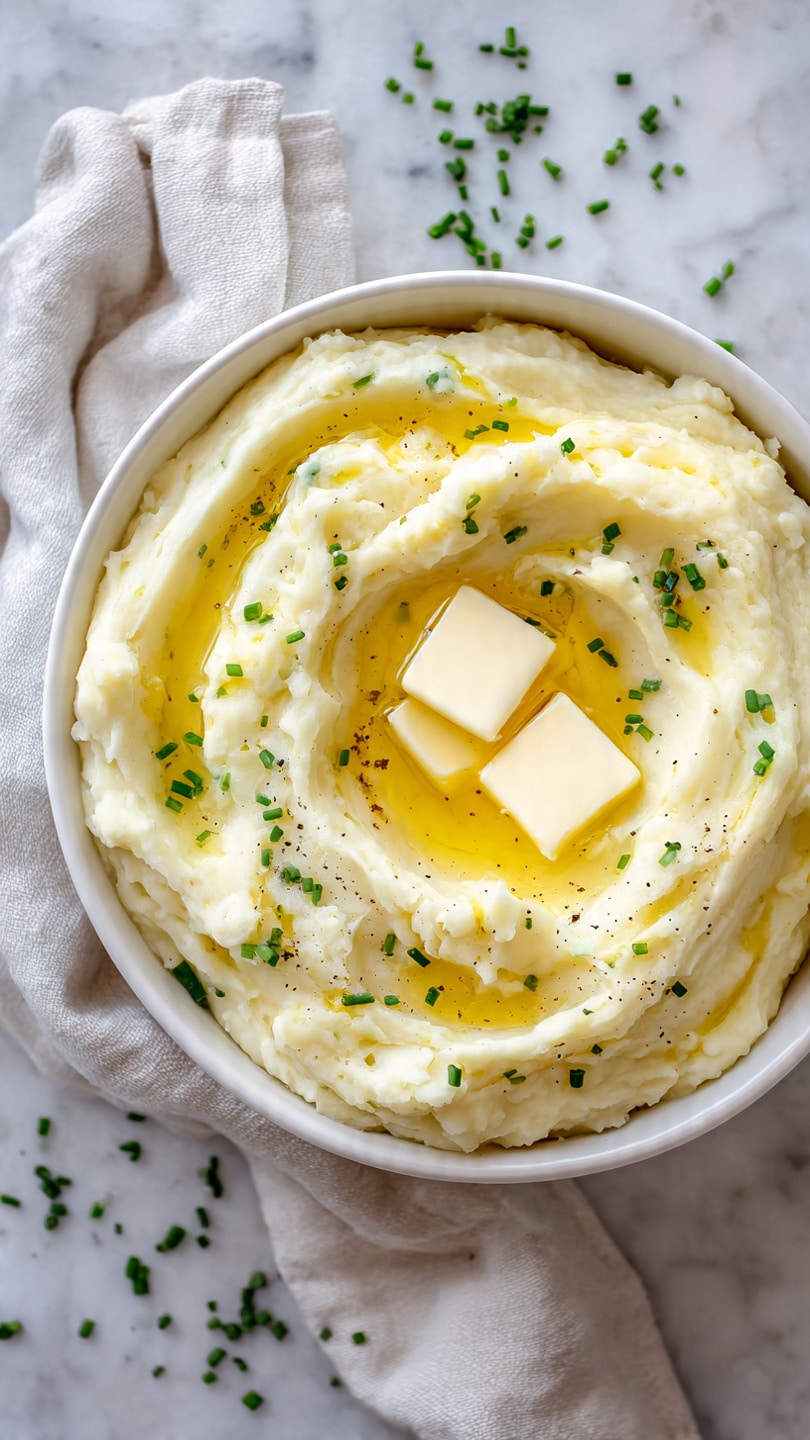 Creamy Mashed Potatoes with Garlic and Chives Recipe