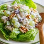 Creamy Waldorf Salad with Apples, Grapes, Celery, and Walnuts Recipe