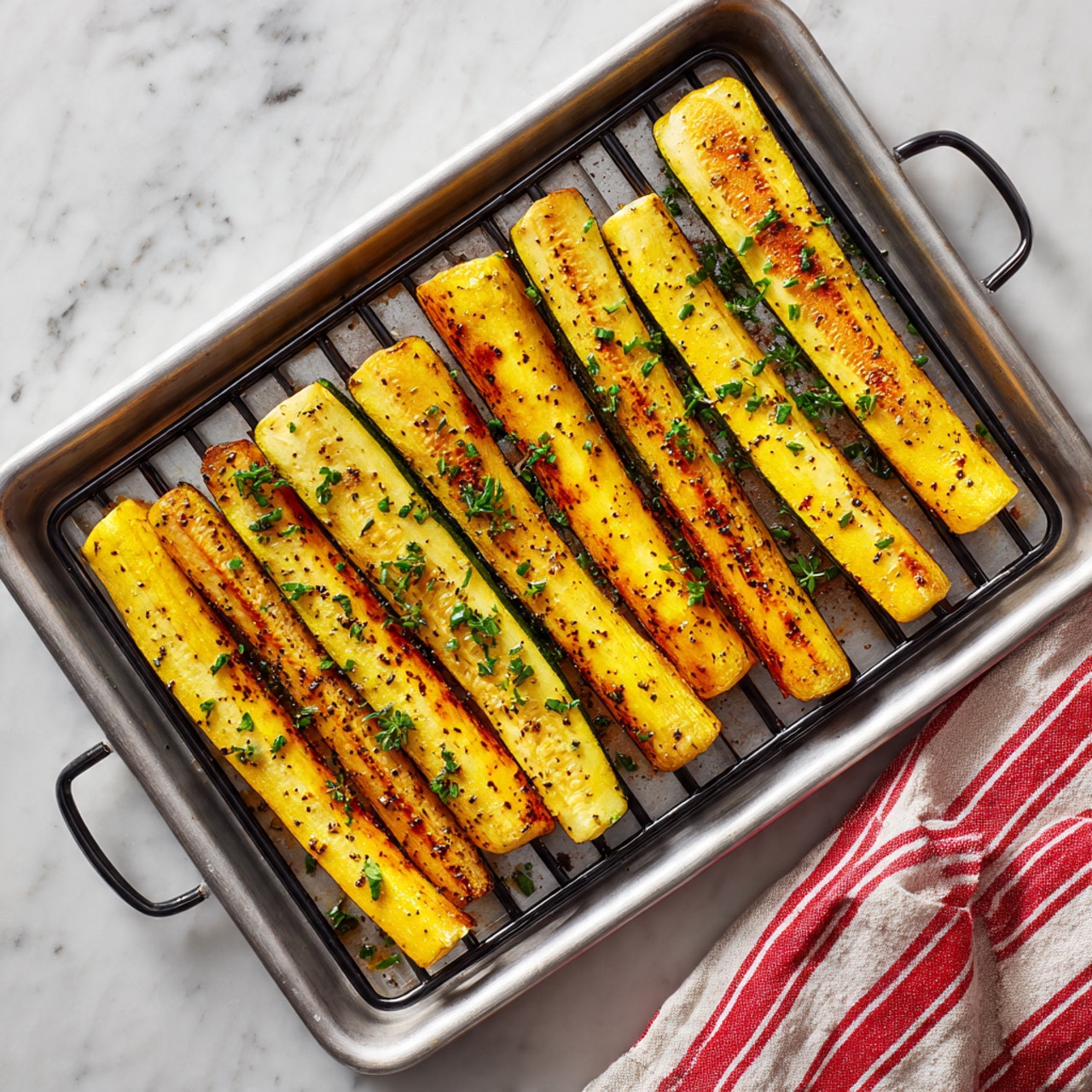 Roasted Zucchini with Parmesan, Lemon, and Fresh Herbs Recipe