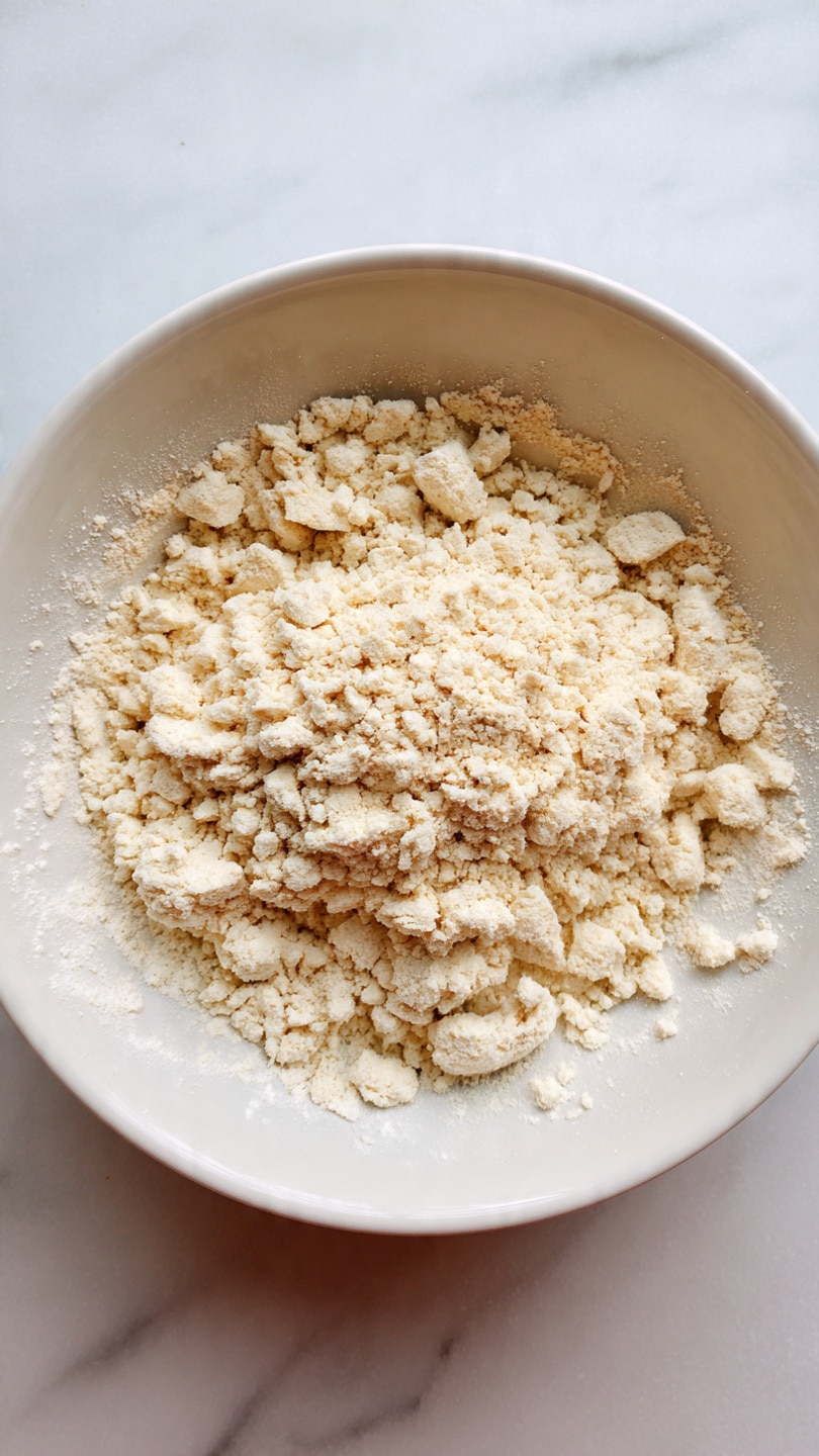 A single golden brown pie crust with a flaky texture and a crimped edge sits empty inside a clear pie dish. The crust has a smooth bottom layer with some light patches of flour and a raised outer rim with uneven, wavy folds creating a scalloped border. The whole pie dish rests on a white marbled surface. photo taken with an iphone --ar 4:5 --v 7