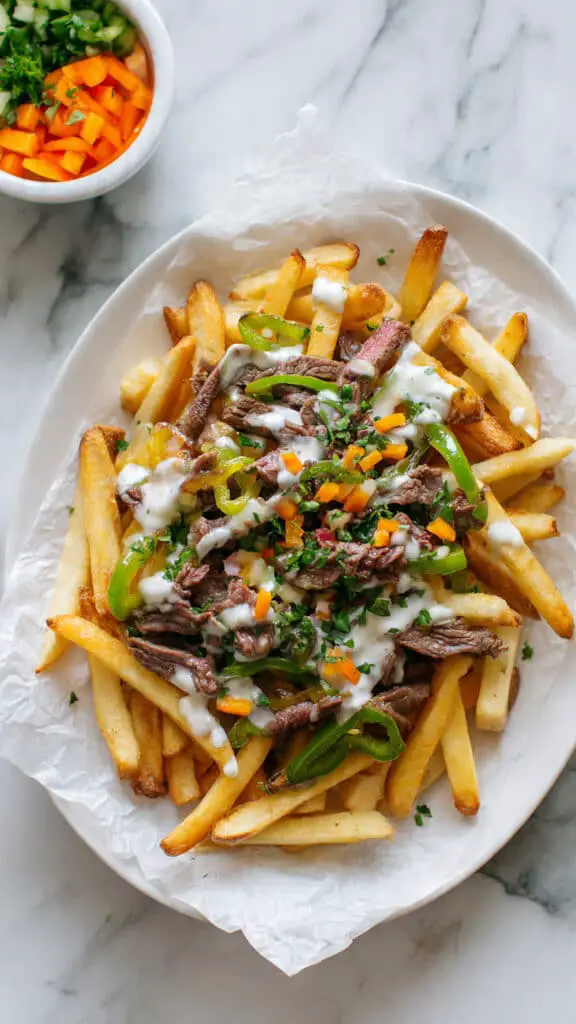 Philly Cheesesteak Loaded Fries Recipe