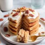 Carrot Cake Pancakes with Cream Cheese Frosting and Toasted Nuts Recipe