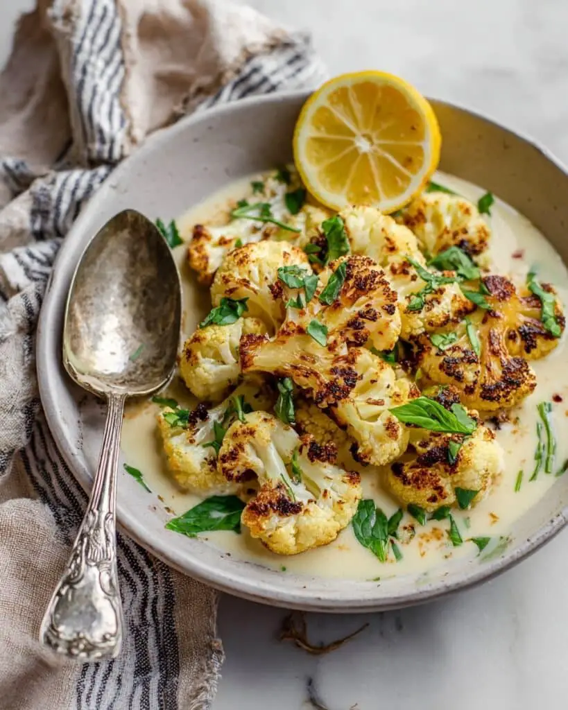 Roasted Cauliflower with Tahini and Mint Recipe