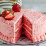 Strawberry Cake with Fresh Strawberry Buttercream Recipe