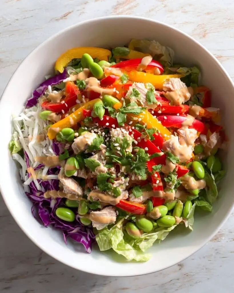 Thai Chicken Salad with Light Peanut-Lime Dressing Recipe