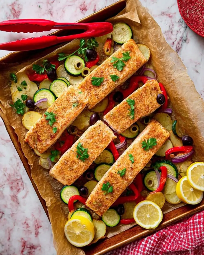 Sheet Pan Mediterranean Salmon Recipe