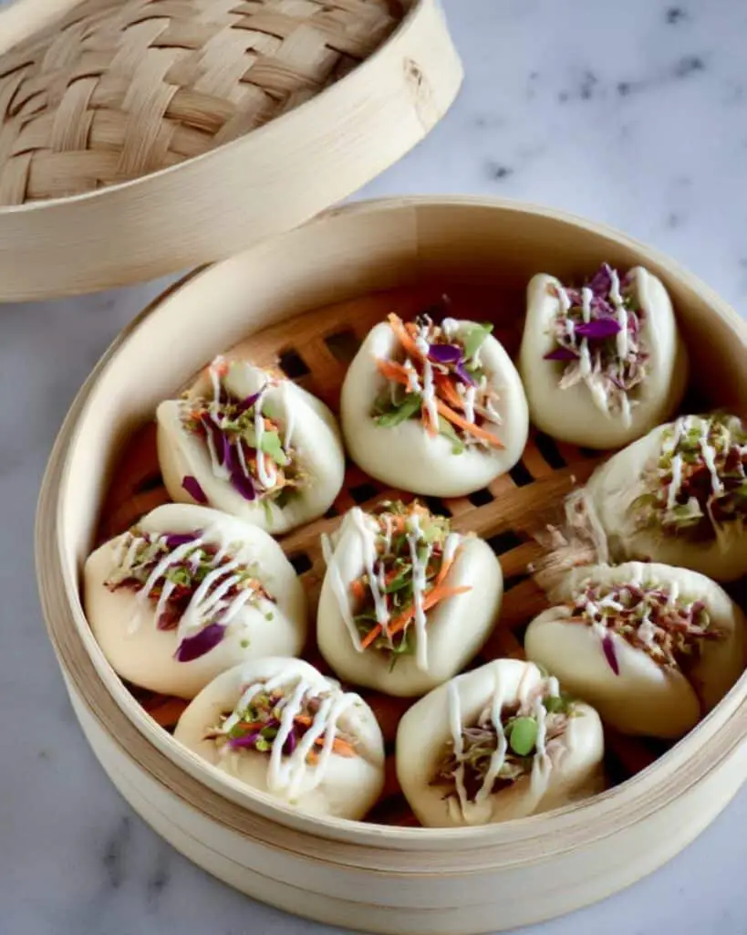 Island Style Steamed Bao Buns with Shoyu Chicken and Banh Mi Slaw Recipe