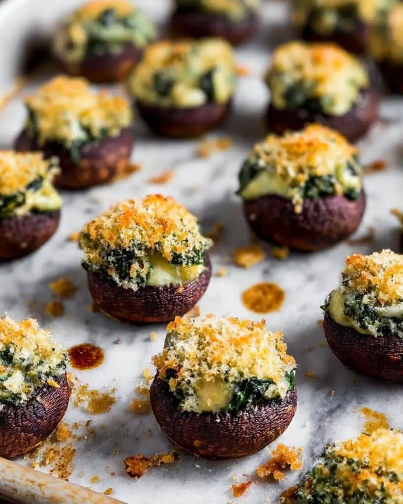 Spinach Dip Stuffed Mushrooms Recipe