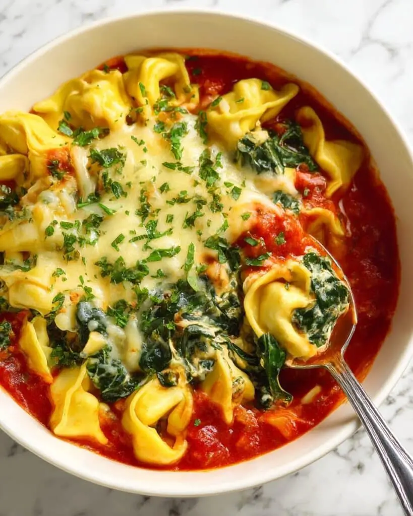 Spinach and Ricotta Baked Tortellini Lasagne {10 Minute Meal} Recipe