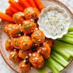 Buffalo Chicken Meatballs with Blue Cheese Dip Recipe