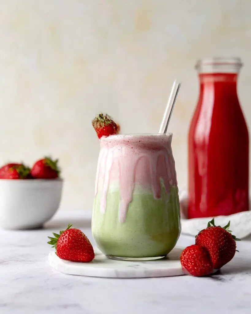 Iced Strawberry Matcha Latte Recipe