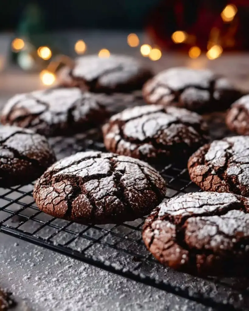 Peppermint Chocolate Crinkle Cookies Recipe