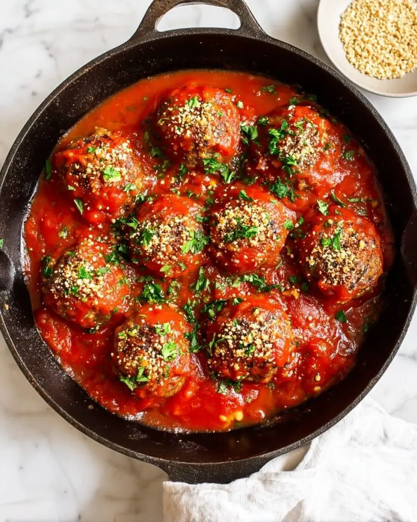 The Best Vegan Lentil Meatballs with Marinara Sauce Recipe