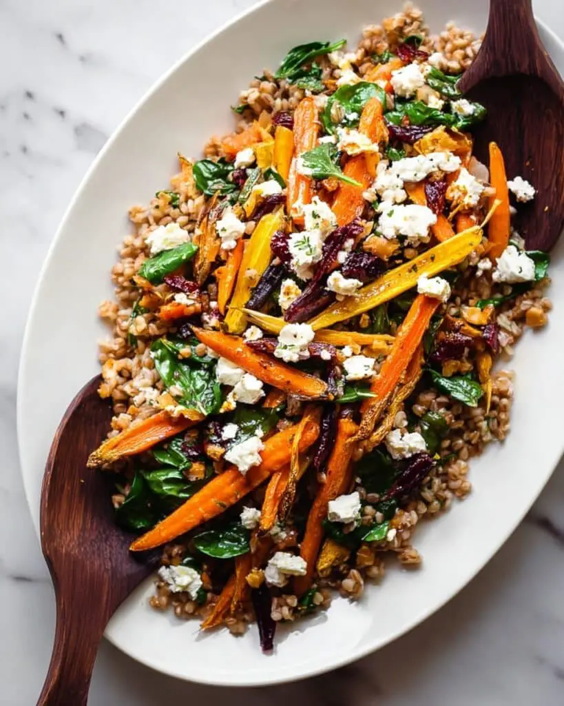 Warm Farro Salad with Roasted Root Vegetables Recipe