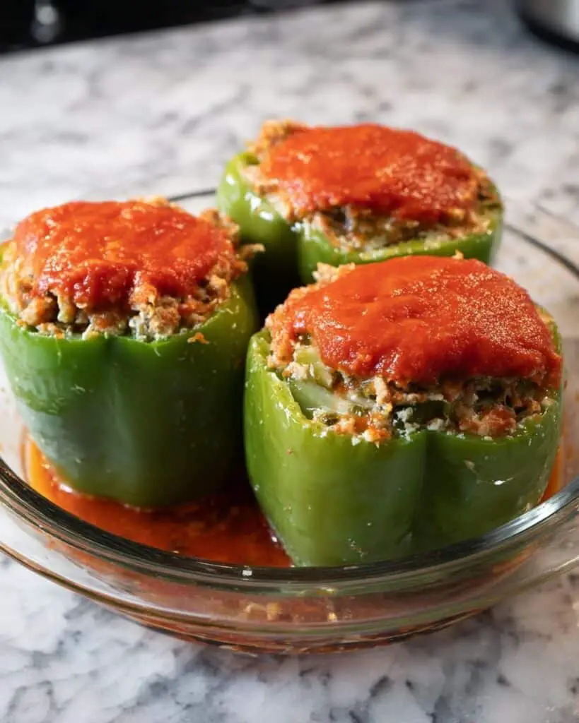 Eggplant Parmesan Stuffed Peppers Recipe