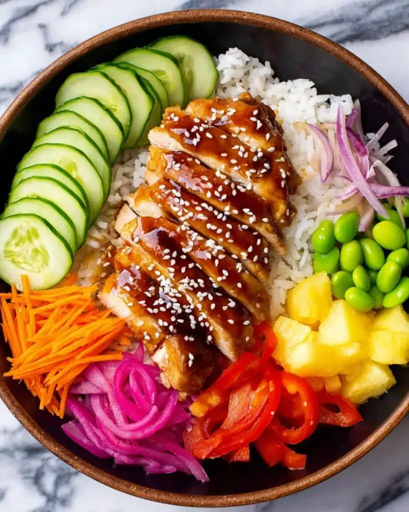 Teriyaki Chicken Poke Bowls Recipe
