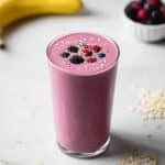 3-Minute Berry Banana Smoothie with Peanut Butter Recipe