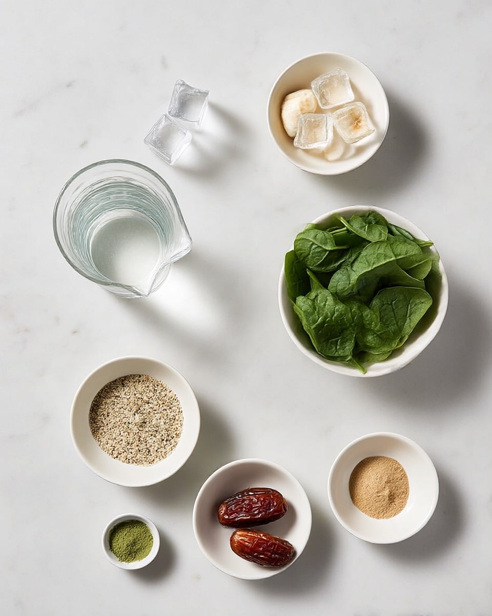 A tall clear glass with vertical ridges is filled with a smooth light green smoothie being poured from a clear blender pitcher. The smoothie has a thick, creamy texture with tiny bubbles on its surface. The glass sits on a white marbled surface with a few spinach leaves scattered around. The background is softly blurred with a white marbled texture. photo taken with an iphone --ar 4:5 --v 7