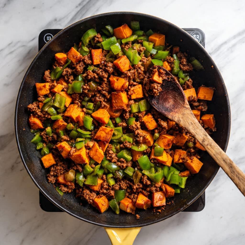 High-Protein Ground Beef & Sweet Potato Skillet Recipe