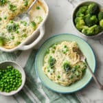 Green Mac and Cheese with Spinach, Broccoli, and Peas Recipe
