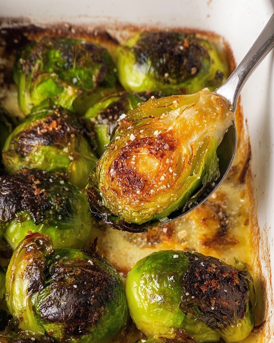 The image shows a white plate filled with crispy roasted Brussels sprouts. Each piece consists of a green, slightly charred outer layer with a deep golden-brown crispy crust on the cut side. The crispy crust is uneven and crunchy-looking, contrasting with the tender, bright green parts of the sprouts. There are about a dozen pieces arranged loosely on the plate, each showing different textures and shades from dark green to golden brown. The plate rests on a white marbled surface with a black and white cloth partially visible at the bottom left corner. The light highlights the crispy textures and bright colors clearly, photo taken with an iphone --ar 4:5 --v 7