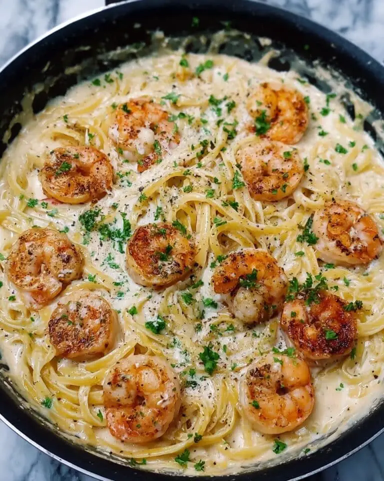 15 Minute Creamy Easy Shrimp Alfredo Pasta Recipe