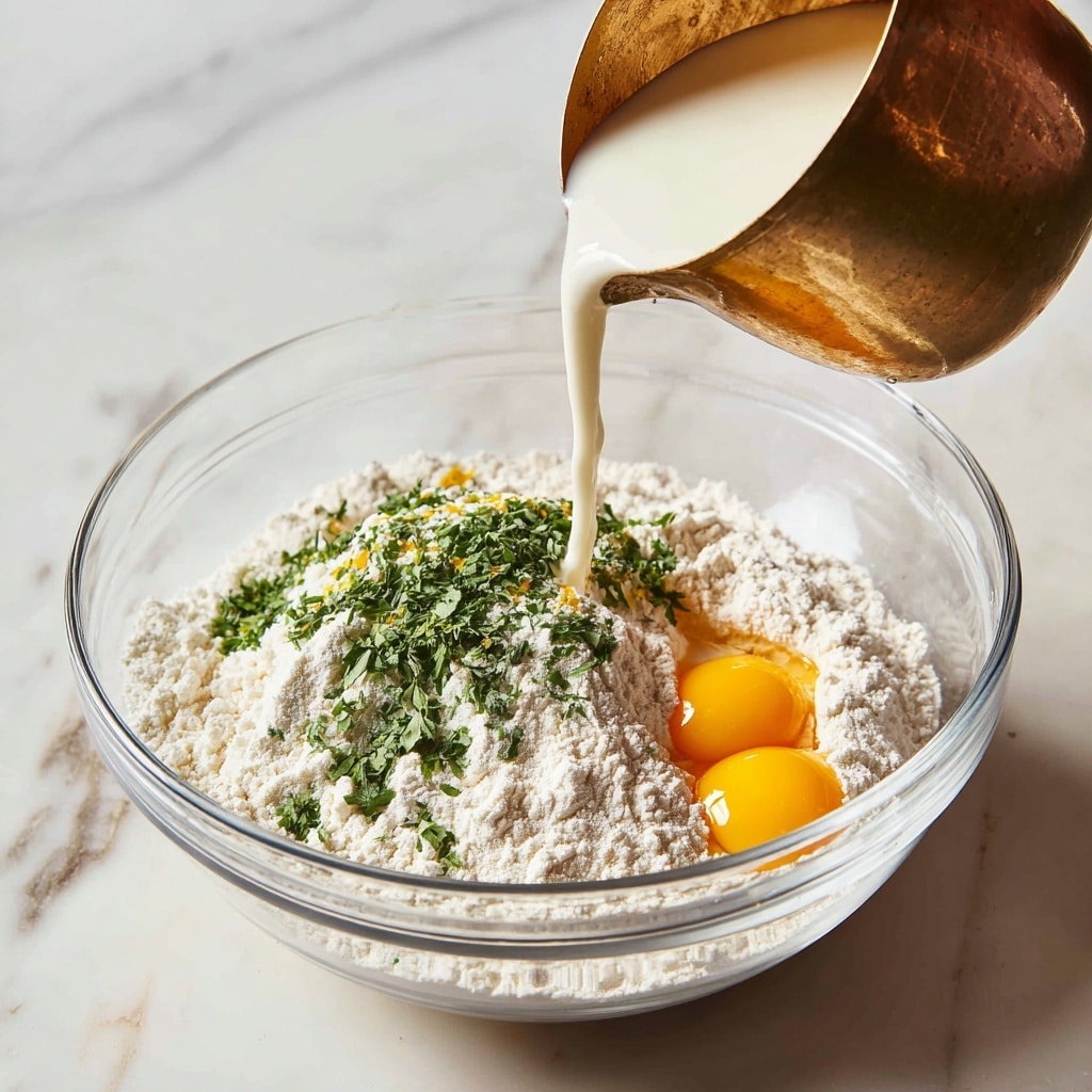 A golden brown baked pastry sits in the center of a white oval plate. The pastry has a smooth shiny crust with a rich caramelized color, decorated with small leaf shapes baked into the top layer, adding texture and detail. To the right of the plate, a white ceramic small pitcher filled with thick dark reddish-brown sauce is placed. The entire scene is set on a white marbled surface, with a blue cloth draped casually on the lower left side. Photo taken with an iphone --ar 4:5 --v 7