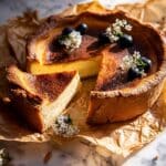 Custardy Burnt Basque Blueberry Cheesecake Recipe
