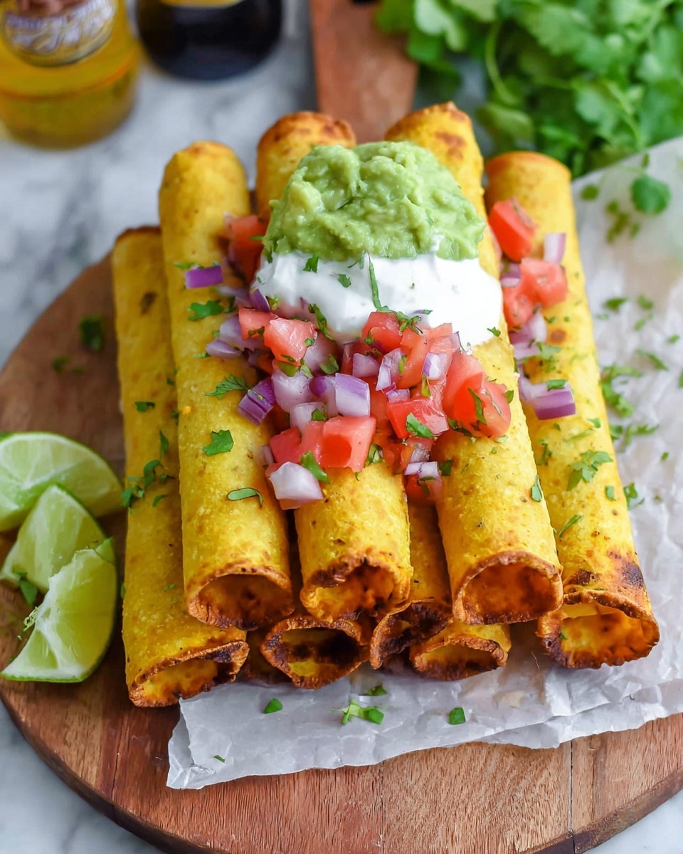 A black cooking pot shows four images of making a cheesy chicken roll. In the first image, raw chicken pieces are layered at the bottom covered by chunky red tomato sauce, sprinkled brown spices, and topped with soft white cheese cubes scattered on top. The second image shows the cooked chicken shredded and mixed with melted cheese that is white and stringy inside the pot with a metal tool stirring it. The third image features a single yellow corn tortilla laying flat on a wooden board with a thick orange chicken mixture shaped in a long mound placed in the middle of the tortilla. The fourth image displays four golden brown rolled tortillas frying in black oil inside a dark frying pan. The background is white marbled texture photo taken with an iphone --ar 4:5 --v 7