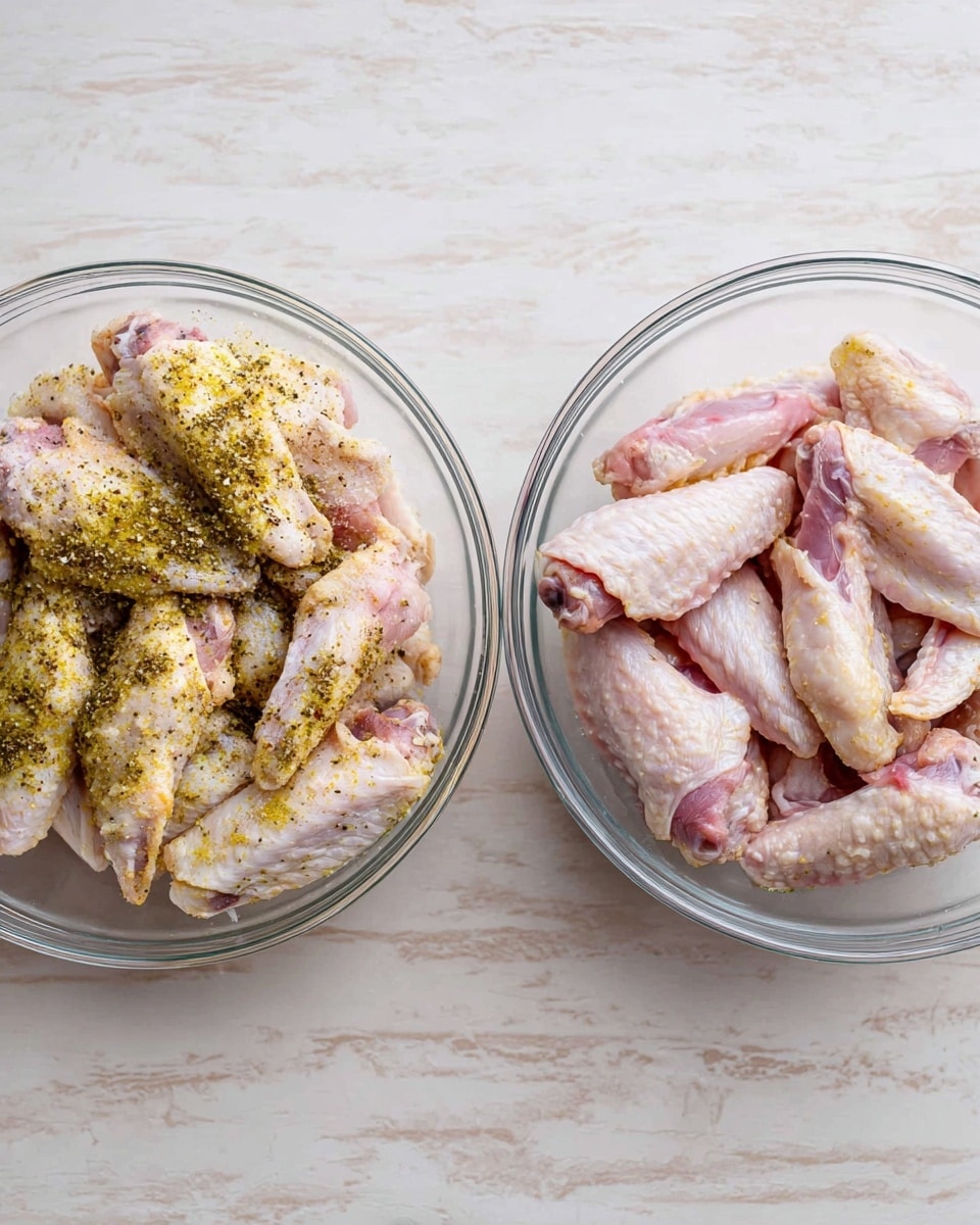 A close-up image of a grilled chicken drumstick held between a woman's thumb and finger, showing a golden-brown crispy skin with charred spots and small bits of green herbs on the surface. The inside of the drumstick reveals moist, white meat with a slightly fibrous texture. The background features blurred green stalks, suggesting fresh vegetables, set against a white marbled texture. The focus is on the drumstick, highlighting the contrast between the crispy skin and tender meat inside photo taken with an iphone --ar 4:5 --v 7