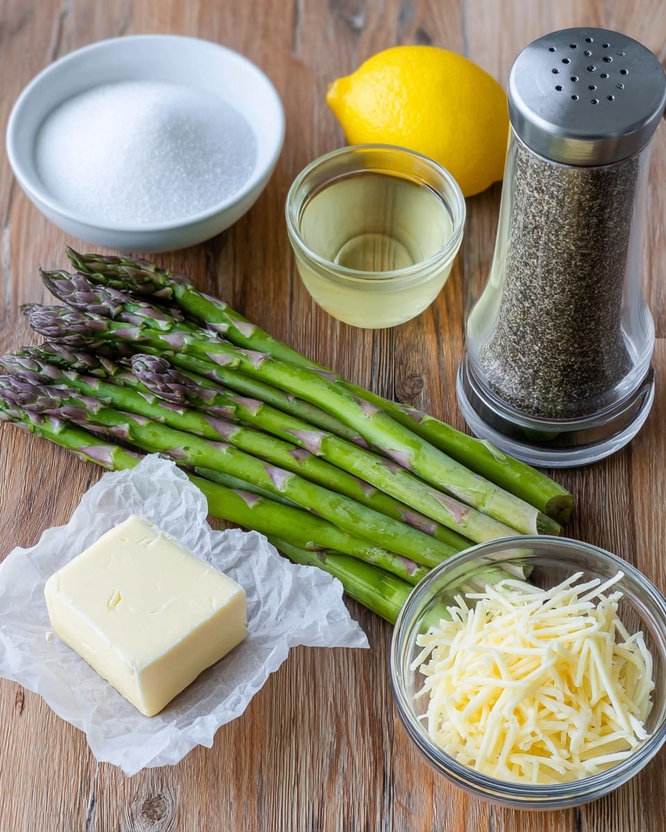 A baking tray filled with green asparagus stalks arranged in neat rows, the stalks are uniform in size with dark green tips aligned on the right side of the tray, alternating layers on top include thin round pale yellow lemon slices, and small square white butter pieces evenly spaced over the asparagus, all sitting on a white marbled surface. photo taken with an iphone --ar 4:5 --v 7