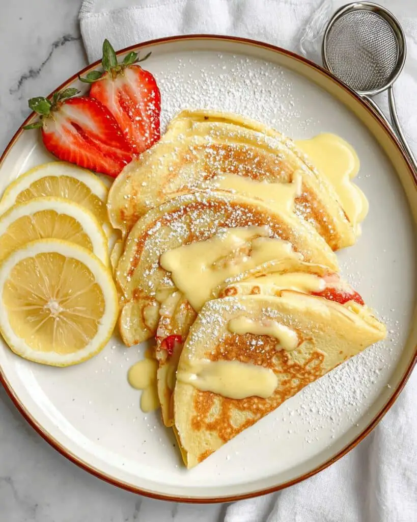 Lemon Cream Crepes with Lemon Curd and Fresh Fruit Recipe