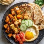 Sweet Potato Hash with Halloumi and Baba Ganoush Recipe
