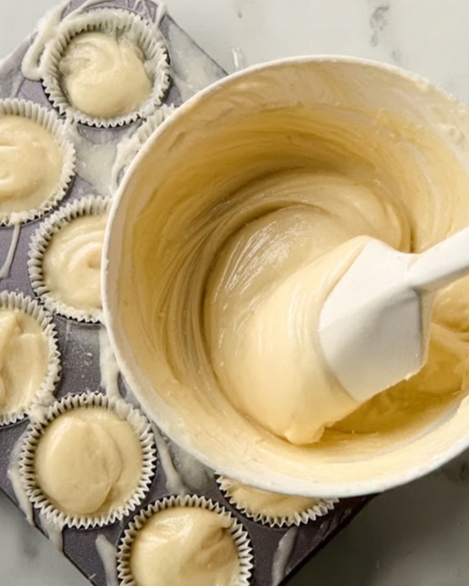 A white long plate holds a group of small cheesecakes with two visible layers: a light brown crumbly base and a thick, creamy pale yellow top layer. Some cheesecakes are plain while others are topped with bright red strawberry pieces and small dark blue blueberries, arranged on the top center. The plate is placed on a white marbled surface, and in the background, a blue cloth is casually draped with a glass jar filled with red liquid and fruits to the right side. Photo taken with an iphone --ar 4:5 --v 7