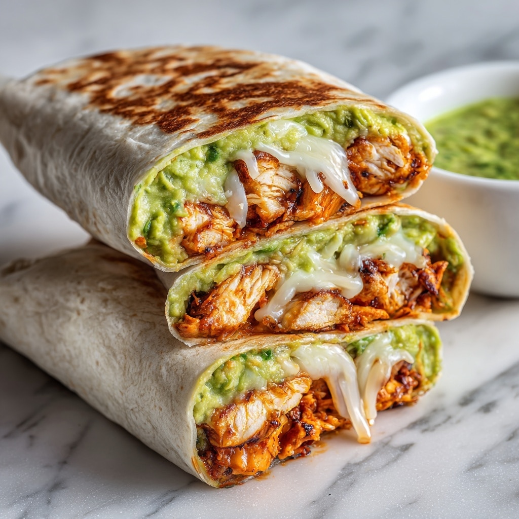 Chicken Burritos with Fresh Salsa Verde and Guacamole Recipe