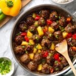 Sweet and Sour Meatballs and Peppers Recipe