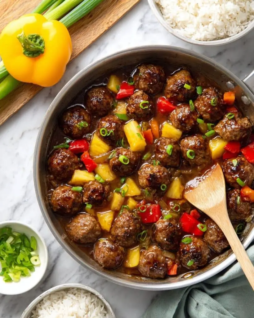 Sweet and Sour Meatballs and Peppers Recipe