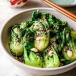 Garlic Baby Bok Choy Stir-Fry with Sesame Seeds Recipe