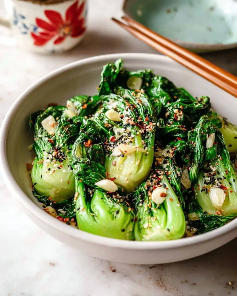 Garlic Baby Bok Choy Stir-Fry with Sesame Seeds Recipe