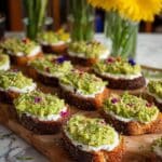 Avocado Toast with Whipped Goat Cheese and Edible Flowers Recipe