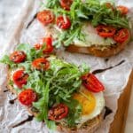 Boursin Egg Toast with Arugula, Cherry Tomatoes, and Balsamic Glaze Recipe
