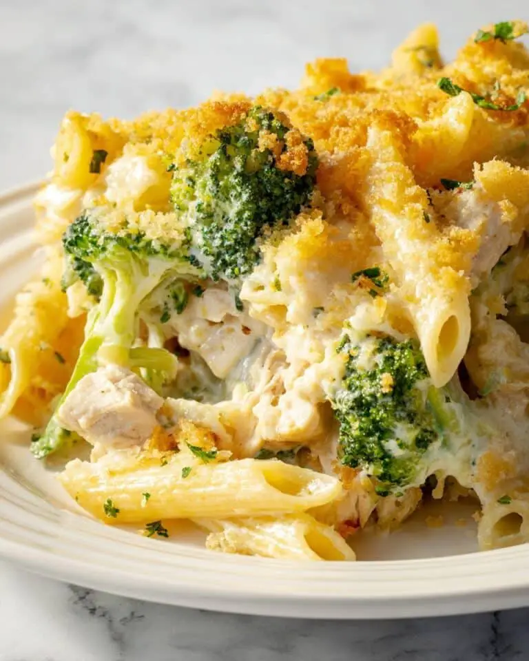Alfredo Chicken Broccoli Bake with Pasta Recipe