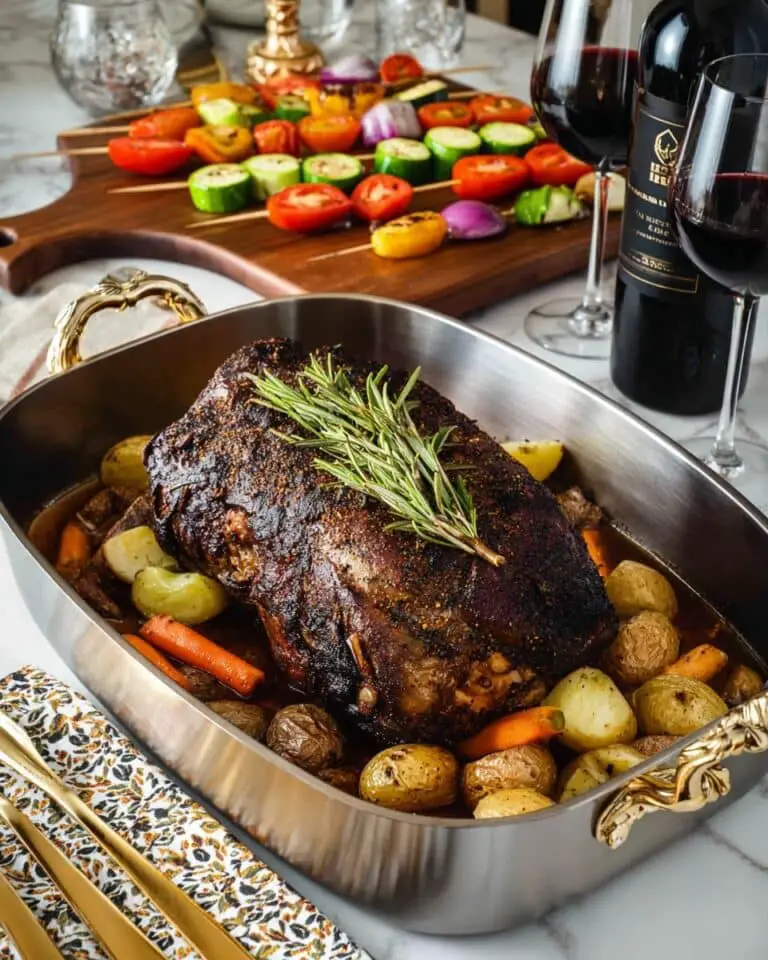 Greek Roasted Lamb Shoulder with Potatoes and Lemon Pan Sauce Recipe