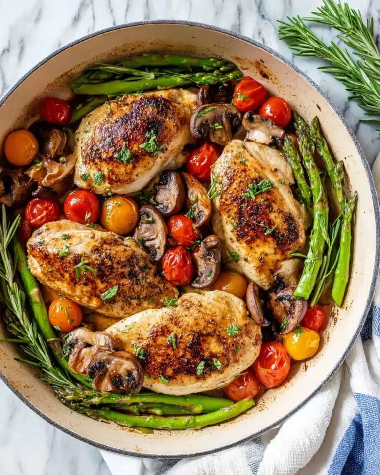 Baked Honey Mustard Chicken with Roasted Vegetables Recipe