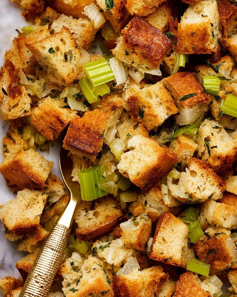 A round woven basket full of torn light brown bread pieces sits at the center on a white marbled surface. Surrounding it are small white dishes and bowls: at the top is a white bowl with yellow beaten eggs and a small whisk, to the left a flower-shaped dish with a light yellow sauce, a small cup with chopped green herbs, and below that a bowl filled with bright green celery pieces. On the right side, there is a small plate with chopped white onions and a wooden spoon filled with the onions resting on it, next to a small dish of salt and pepper, and a smaller bowl with dried green herbs. Two garlic cloves lie on the white marbled surface near the bottom right corner. photo taken with an iphone --ar 4:5 --v 7