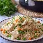 Skillet Chicken with Rice and Peas Recipe