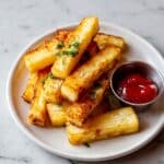 Cassava Fries with Garlic Cilantro Mayo and Crispy Dipping Recipe