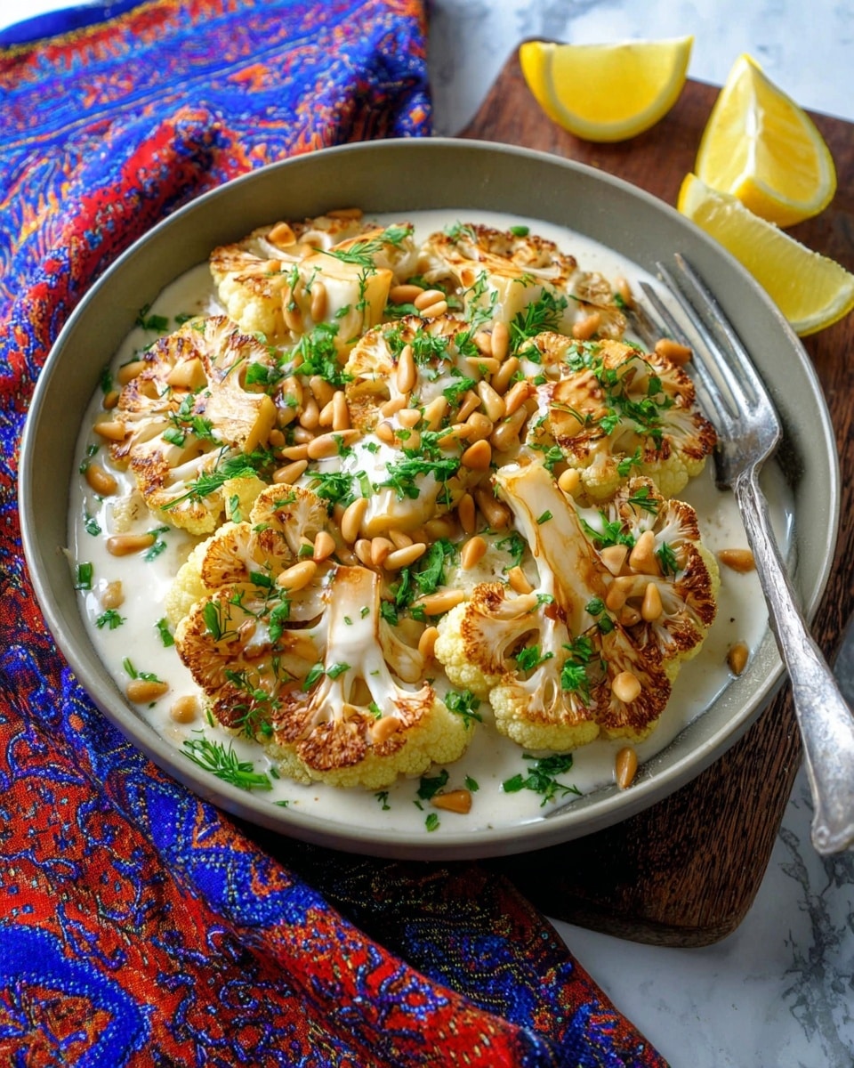 Roasted Cauliflower Steaks with Tahini Sauce Recipe