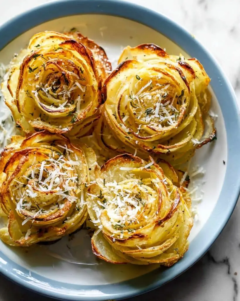 Garlic Parmesan Potato Roses Recipe
