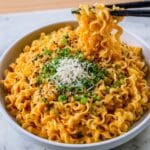 Creamy Korean Buldak Ramen Carbonara Recipe